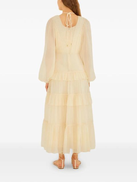 FARM Rio ruffled V-neck maxi dress - Neutrals - zdjęcie produktu nr 2