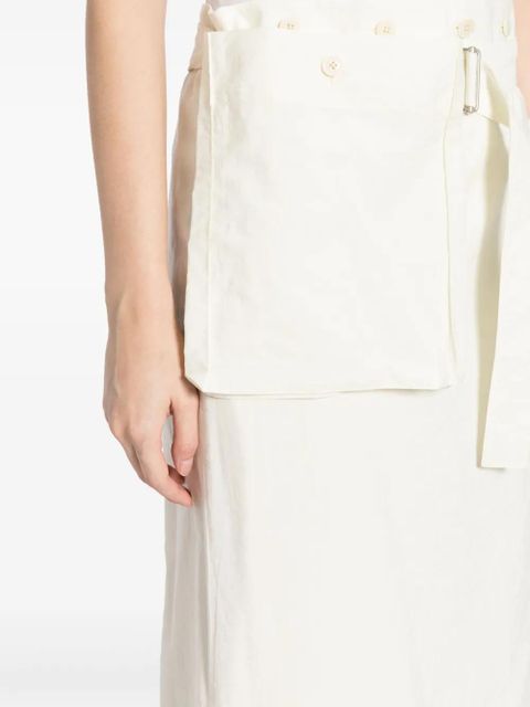 LEMAIRE belted wrap maxi skirt - White