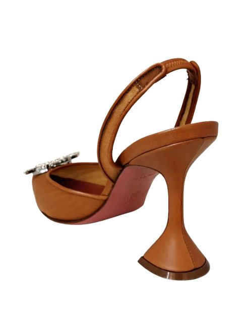 Amina Muaddi Begum embellished slingback heeled pumps - Neutrals