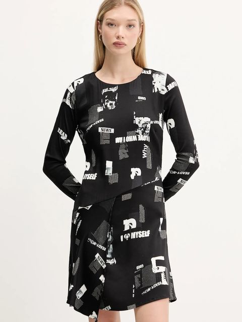 Desigual sukienka NEWSCORTO kolor czarny mini rozkloszowana 25WWVW29 - zdjęcie produktu nr 1