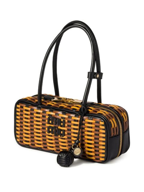 Miu Miu Beau woven-effect tote bag - Brown