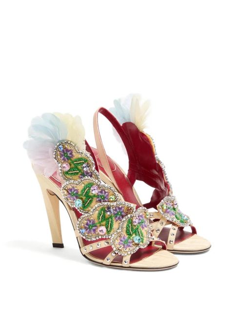 Valentino Garavani 105mm Dans Le Foyer crystal-embellished sandals - Yellow