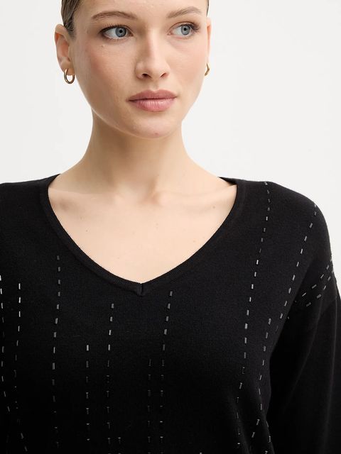 Joseph Ribkoff sweter z dodatkiem jedwabiu damski kolor czarny lekki 254966