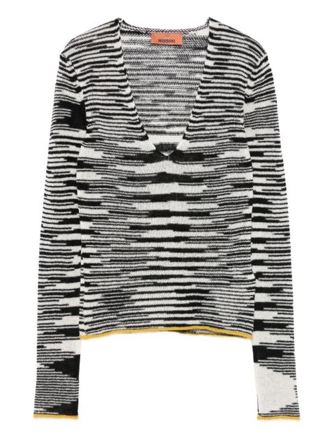 Missoni striped-pattern V-neck sweater - Black - zdjęcie produktu nr 1