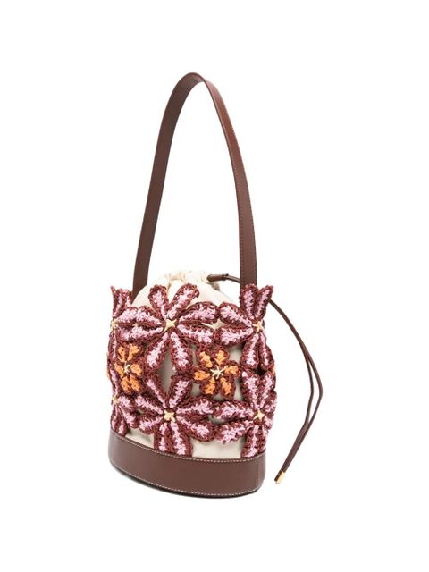 Marni floral-pattern bucket bag - Brown