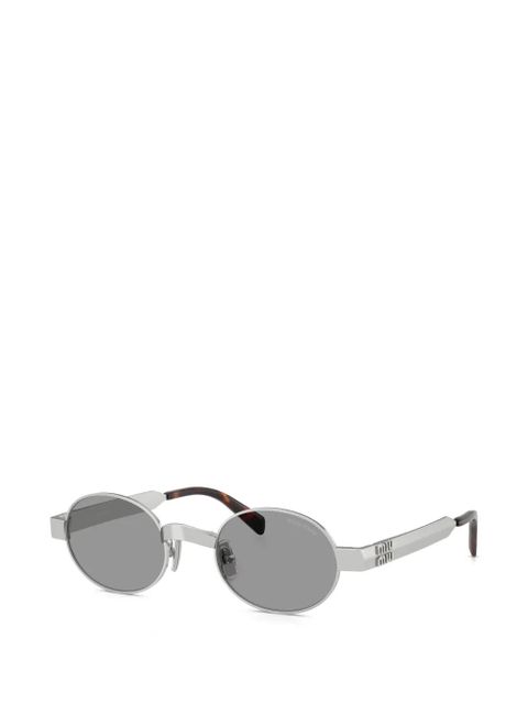 Miu Miu Eyewear oval-frame sunglasses - Silver - zdjęcie produktu nr 2