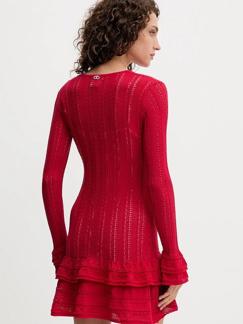 Twinset sukienka kolor czerwony mini prosta 252TP3180