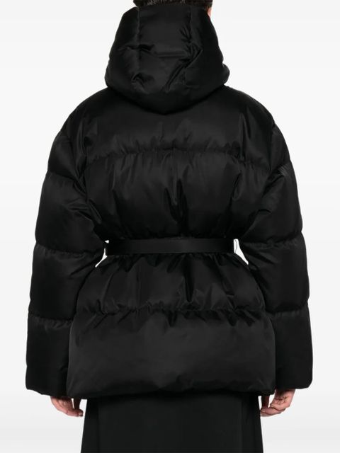 Prada hooded belted puffer jacket - Black - zdjęcie produktu nr 2