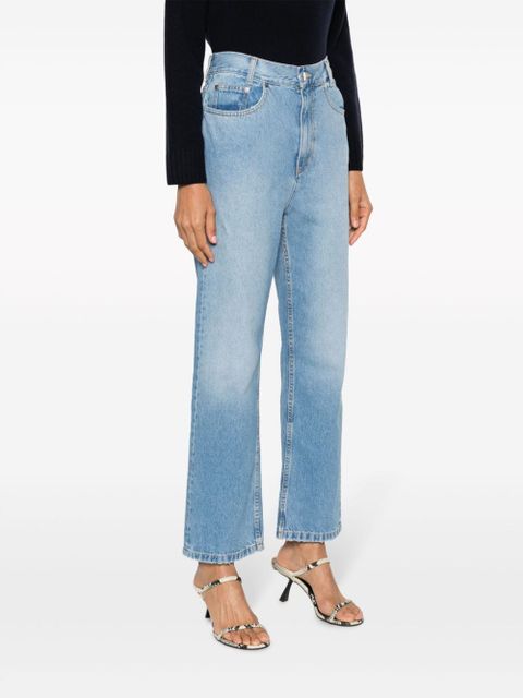 SANDRO logo-embroidered straight-leg jeans - Blue