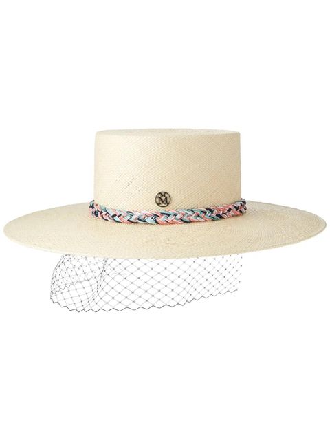 Maison Michel Lana Veil straw hat - Neutrals - zdjęcie produktu nr 1