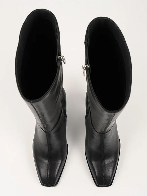 Karl Lagerfeld kozaki skórzane KARL NFT HEEL damskie kolor czarny na szpilce KL39175