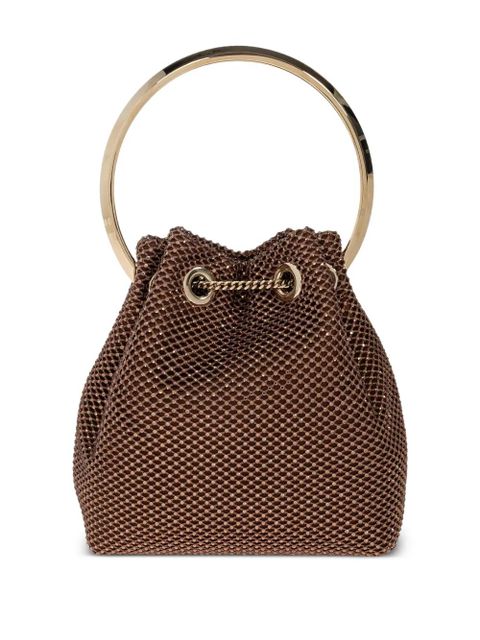 Jimmy Choo Bon Bon shimmering-mesh handbag - Brown