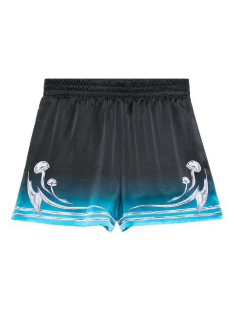 Casablanca mushroom-print elastic-waist shorts - Blue - zdjęcie produktu nr 1