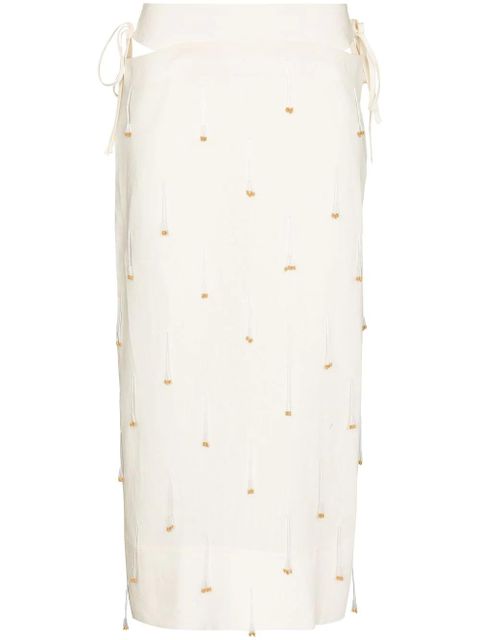 Jacquemus Blé beaded high-waisted skirt - Neutrals - zdjęcie produktu nr 1
