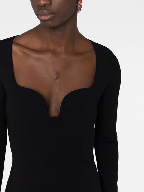 Valentino Garavani square-neck knit maxi dress - Black