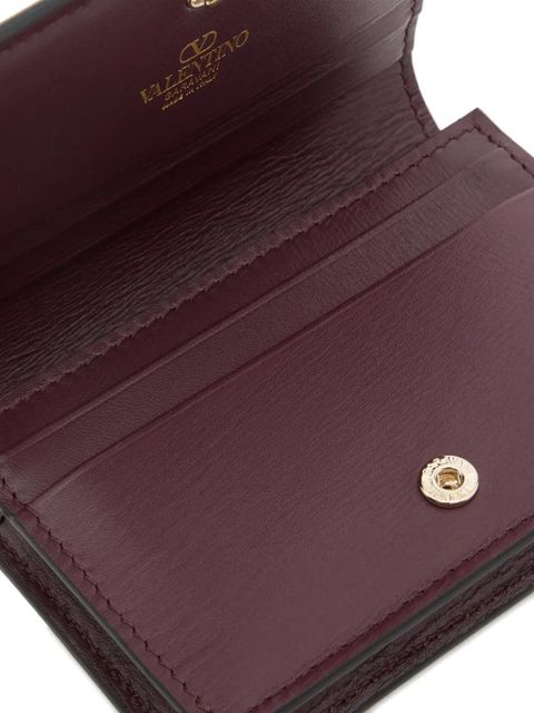 Valentino Garavani small Vlogo wallet in calfskin - Purple