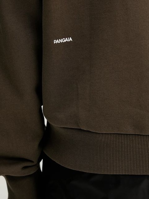 Pangaia bluza bawełniana kolor brązowy z kapturem gładka 10002310