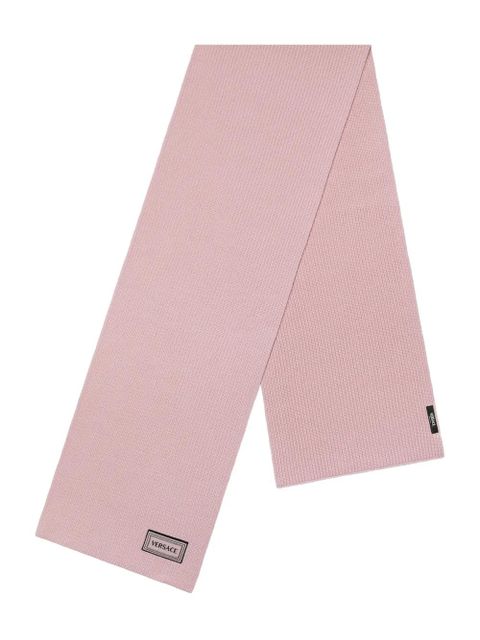 Versace ribbed logo-patch scarf - Pink - zdjęcie produktu nr 1