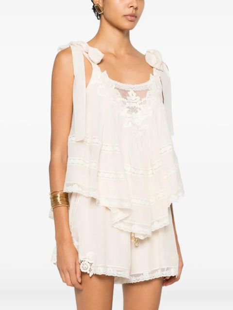 ZIMMERMANN tie-shoulder lace top - Neutrals - zdjęcie produktu nr 2