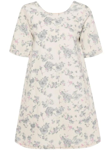 GANNI floral-print denim dress - Neutrals - zdjęcie produktu nr 1
