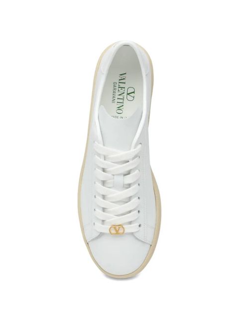 Valentino Garavani logo leather sneakers - White