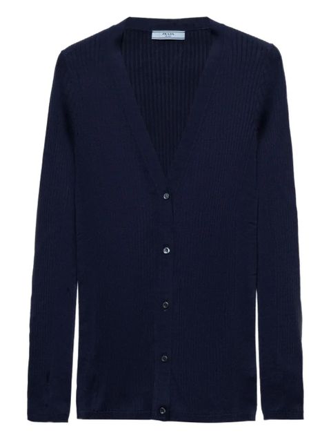 Prada knitted cotton cardigan - Blue - zdjęcie produktu nr 1