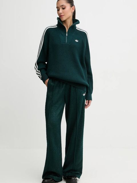 adidas Originals spodnie dresowe damskie kolor zielony z aplikacją KS7806