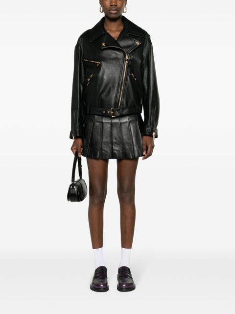 Versace belted leather biker jacket - Black - zdjęcie produktu nr 2