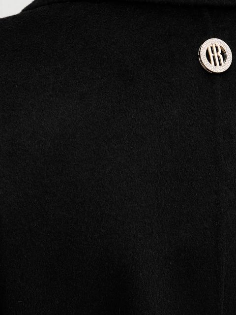 Fracomina płaszcz z wełną kolor czarny FR25WC1001W80201