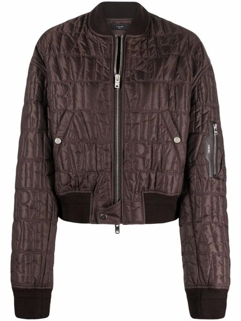 AMIRI quilted cropped bomber jacket - Brown - zdjęcie produktu nr 1