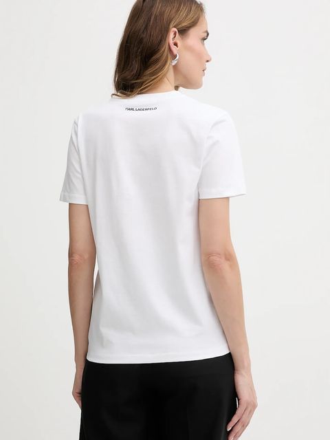 Karl Lagerfeld t-shirt bawełniany KL ESSENTIAL damski kolor biały B1W17091