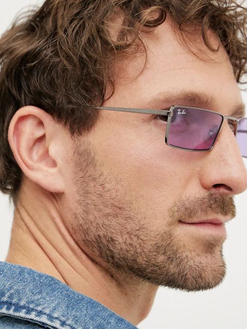 Ray-Ban okulary przeciwsłoneczne kolor fioletowy 0RB3741