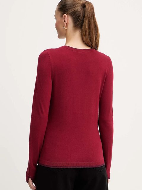Liu Jo sweter damski kolor bordowy lekki MF5227 MS49I