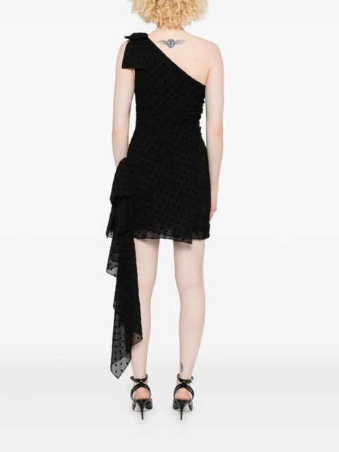 Alessandra Rich polka-dot ruffled dress - Black