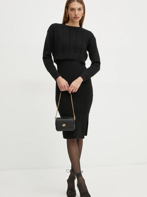 Coach torebka skórzana Cassie kolor czarny CW565