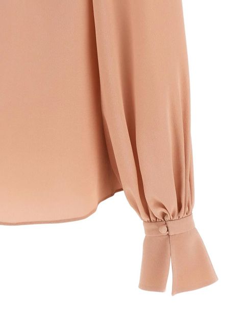 Valentino Garavani floral-appliqué pleated top - Neutrals