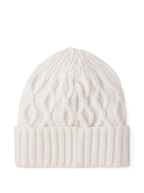 BOGNER Jamila cable-knit logo-patch beanie hat - White - zdjęcie produktu nr 2