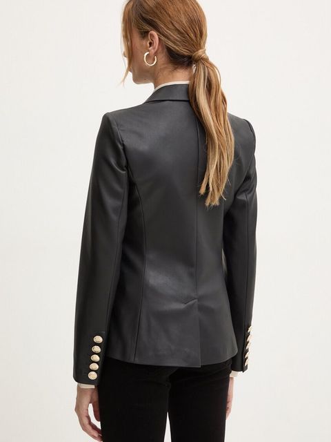 Marciano Guess marynarka PAMELA kolor czarny dwurzędowa gładka 4YGN14 7114A