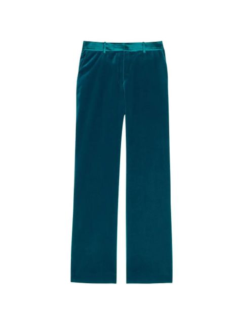 Rabanne straight-leg velvet trousers - Blue - zdjęcie produktu nr 1
