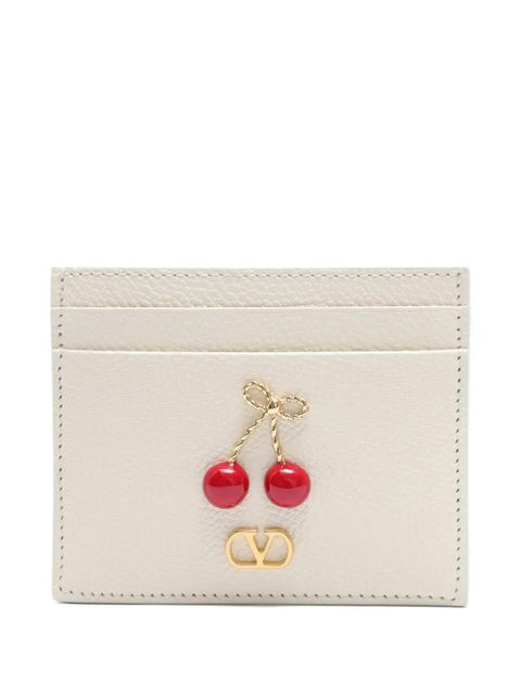 Valentino Garavani Cherryfic leather cardholder - Neutrals - zdjęcie produktu nr 1
