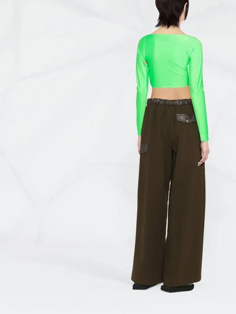 Coperni twist long-sleeve cropped top - Green
