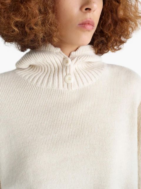 LEMAIRE buttoned ribbed-knit sweater - Neutrals