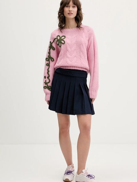 Stine Goya sweter z dodatkiem wełny damski kolor różowy ciepły SG-AW25-K050-2418 - zdjęcie produktu nr 2