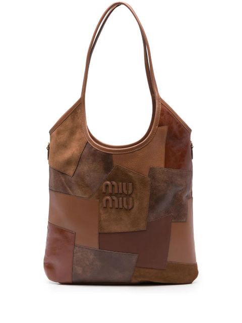 Miu Miu patchwork-design leather shoulder bag - Brown - zdjęcie produktu nr 1