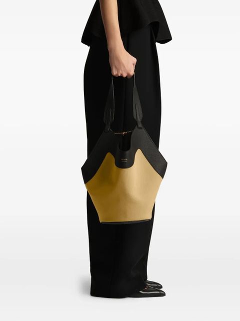 KHAITE small Lotus leather tote - Neutrals