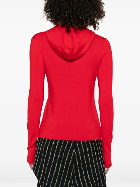 Victoria Beckham zip-front panelled cardigan - Red