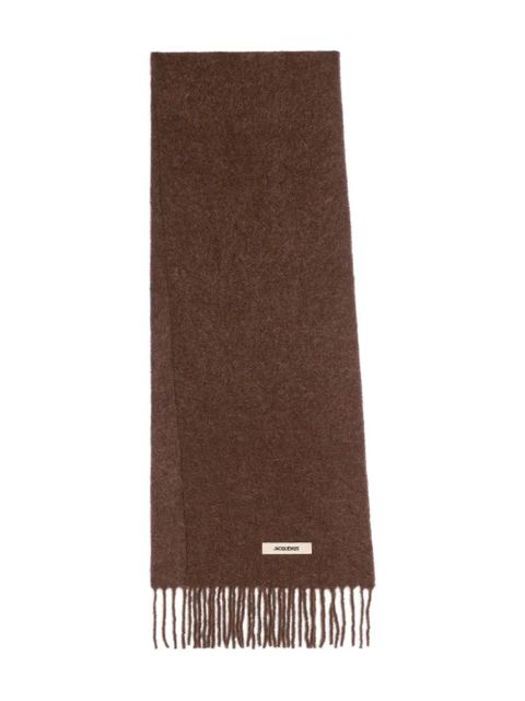 Jacquemus logo-patch scarf - Brown - zdjęcie produktu nr 1