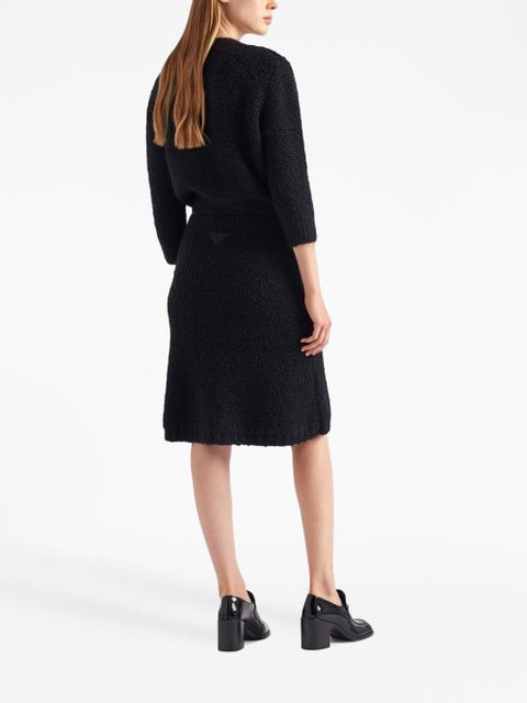 Prada triangle-logo bouclé jumper - Black