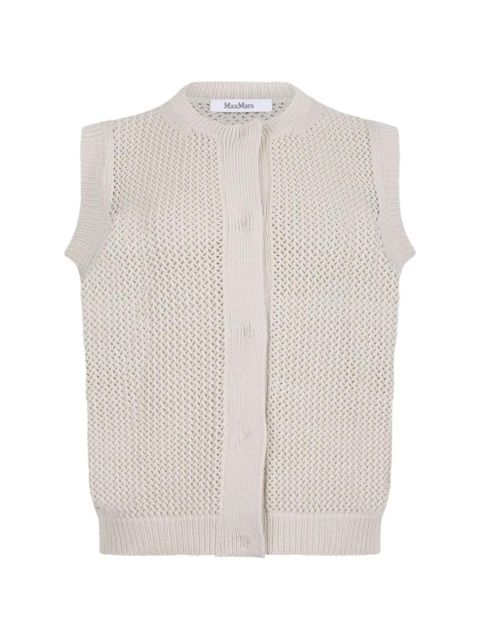 Max Mara Nome open knit button vest - Neutrals - zdjęcie produktu nr 1