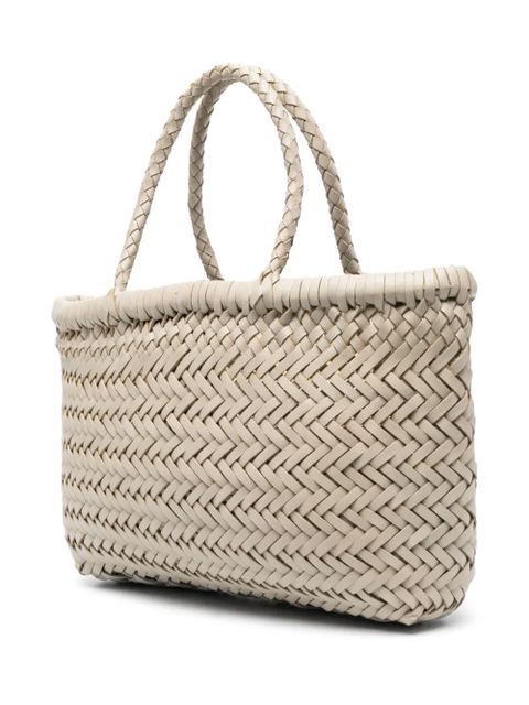 DRAGON DIFFUSION mini Flat Gora leather tote bag - Neutrals